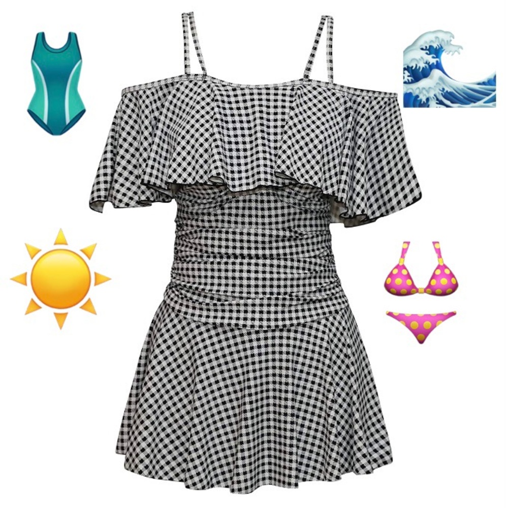 🏊‍♀️🌊 SwimDress Ruffle Off-the-Shoulder OnePiece